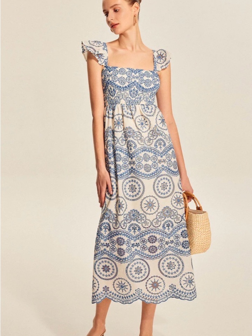 Commense Sapphire Garden Floral Cami Midi Dress